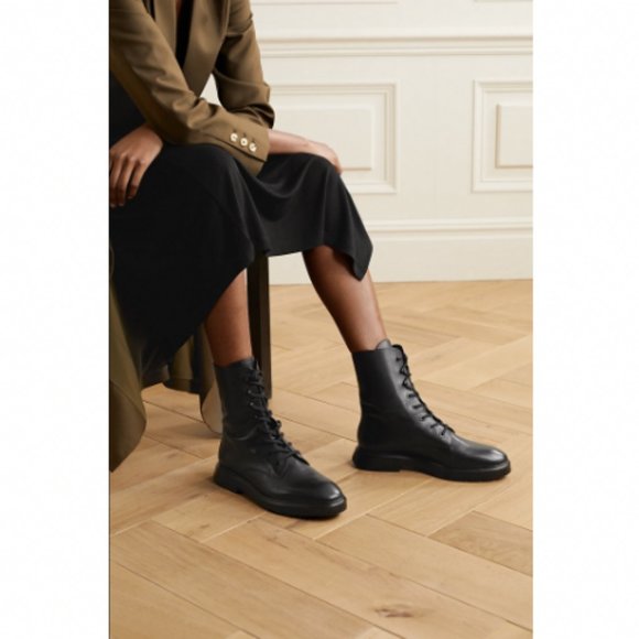 Stuart weitzman mckenzee leather combat boots Clearance